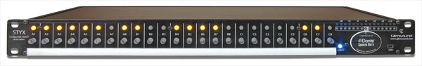 GLENSOUND STYX CONSOLE AUDIO 32x entrée/sortie AoIP, 3x entrée micro XLR3, Dante/AES67, rack 1U