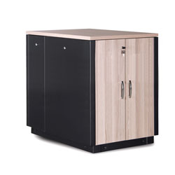 LANDE ES4207132/B-L ARMOIRE RACK ACOUSTIQUE 32U, larg.750, prof.1130, noir, panneaux érable