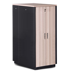 LANDE ES4207117/B-L ARMOIRE RACK ACOUSTIQUE 17U, larg.750, prof.1130, noir, panneaux érable