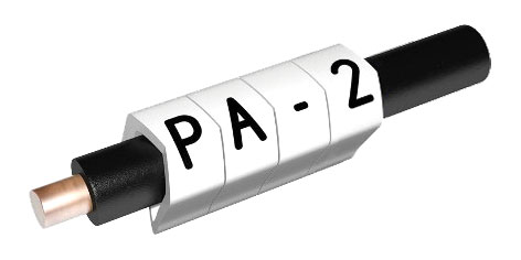 PARTEX MARQUEURS DE CABLE PA2-MBW.D 4 à 10 mm, lettre D, noir sur blanc, pack de 100