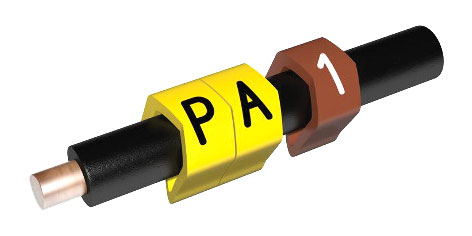 PARTEX MARQUEURS DE CABLE PA2-MCC.1 4 à 10 mm, numéro 1, marron, pack de 100