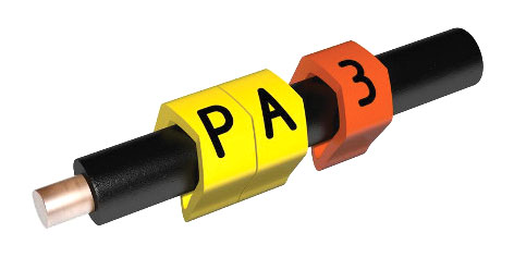 PARTEX MARQUEURS DE CABLE PA1-200MCC.3 2.5à 5 mm, numéro 3, orange, pack de 200