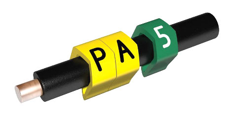 PARTEX MARQUEURS DE CABLE PA2-MCC.5 4 à 10 mm, numéro 5, vert, pack de 100