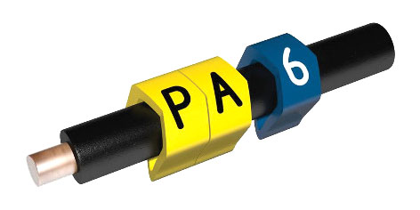 PARTEX MARQUEURS DE CABLE PA1-MCC.6 2.5à 5 mm, numéro 6, bleu, pack de 1000