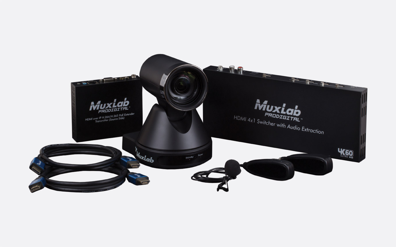 MUXLAB 500785 KIT STREAMING EN DIRECT multicaméra, 4K/30, 4x entrée caméra