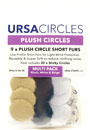 URSA STRAPS PLUSH CIRCLES BONNETTE MICRO poils courts, noir/blanc/beige (9 Circles/30 Stickies)