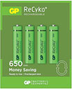 GP 65AAAHC RECYKO+ PILE AAA, NiMH, 650mAh, pack de 4