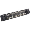 CANFORD PANNEAU DE DERIVATION 2U, 12 voies, 2x 12 XLR, TL37F & TL37M (contacts 0.15 - 0.6 mm2), noir