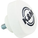 K&M 01-82-763-57 BOUTON DE SERRAGE M8 x 16/33mm, avec logo K&M, blanc